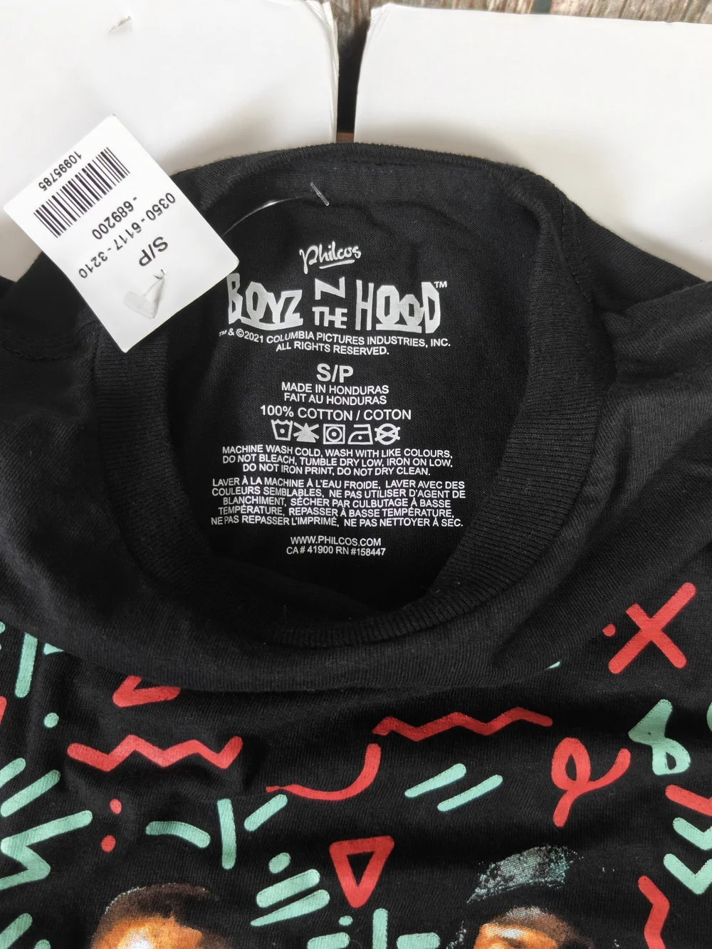 Boyz N The Hood Graphic Kids T-Shirt - Black with Multicolor Print Size small